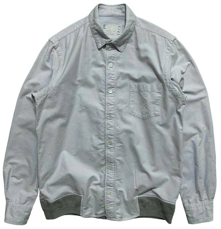 サカイ SACAI 18-01773M裾リブ ドッキング オックスフォード 長袖シャツ シャンブレーシャツ 2(M相当)