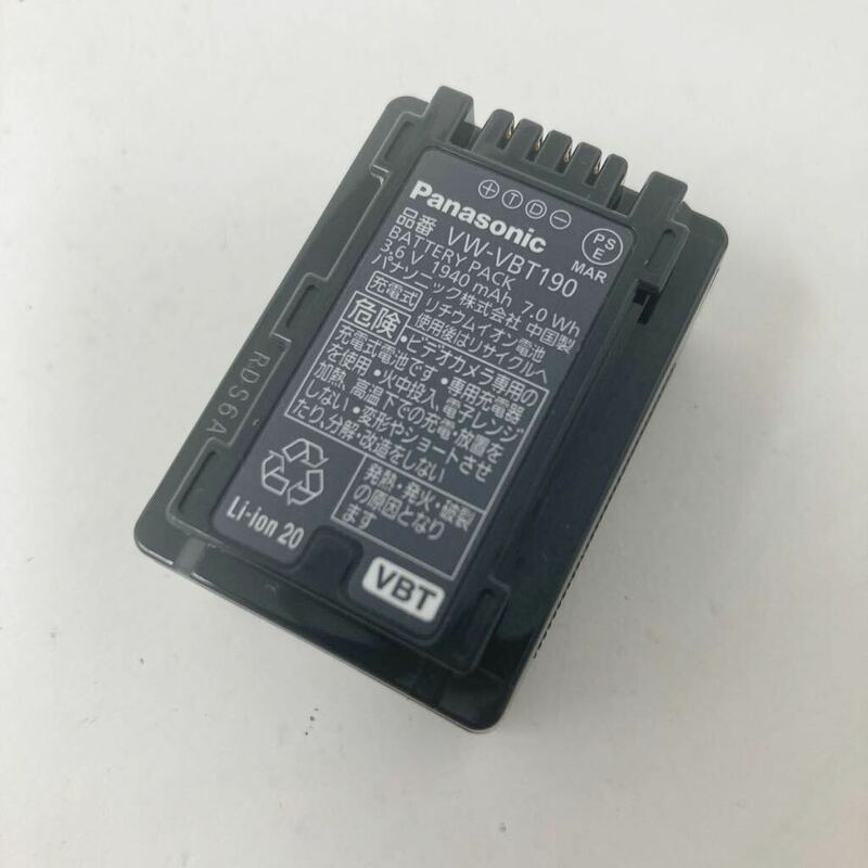 中古 Panasonic 純正 バッテリー VW-VBT190 パナソニック 電池 10050903