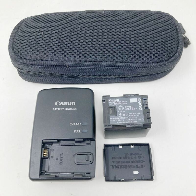 中古 Canon ビデオカメラ用充電器 バッテリーパックCG-800+BP-819 セット ケース付き キャノン 11051605