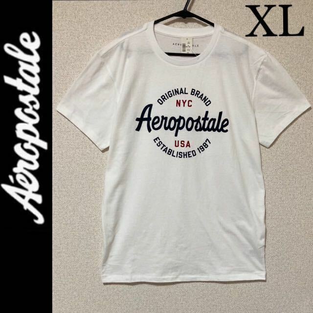 新品タグ付き☆AEROPOSTALE ロゴ半袖Ｔシャツ XL 白 ホワイト エアロポステール Aropostale