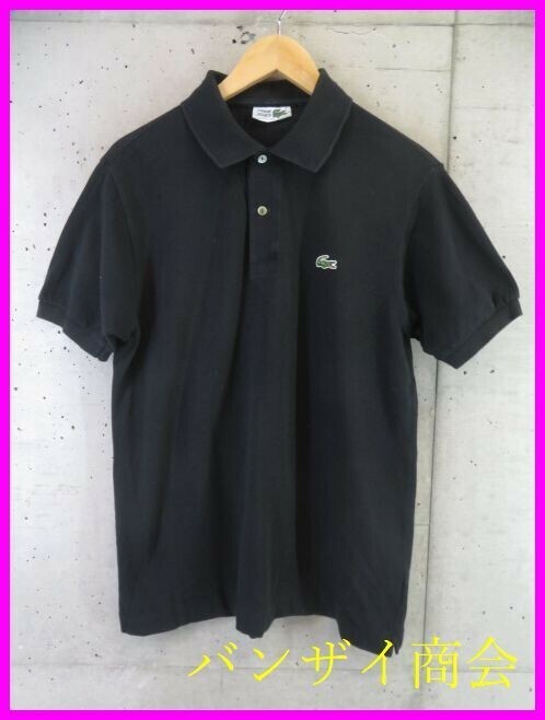 【送料300円可】5250b3◆90sヴィンテージ◆LACOSTE ラコステ 半袖ポロシャツ 5/ブラック黒/ケミス/フレラコ/ジャケット/トラッド/ゴルフ