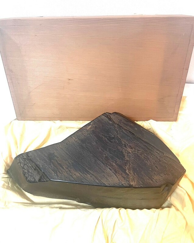 大硯　古硯　端渓硯　書道具　中国美術　桐箱付　重量約20kg