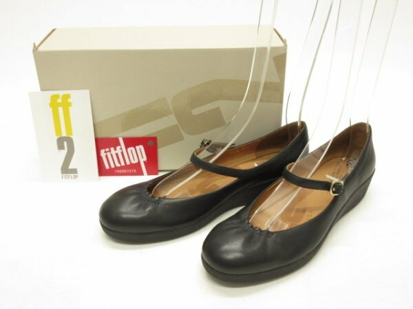 フィットフロップ FitFlop★定価￥15120(税込)レザー　メリージェーンフラットパンプス◆サイズ38ハーフ(24.5cm位)◆未使用