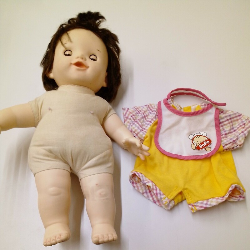 ぽぽちゃん人形 ぽぽちゃん服 人形 赤ちゃん人形 女の子 ままごと 玩具【中古】