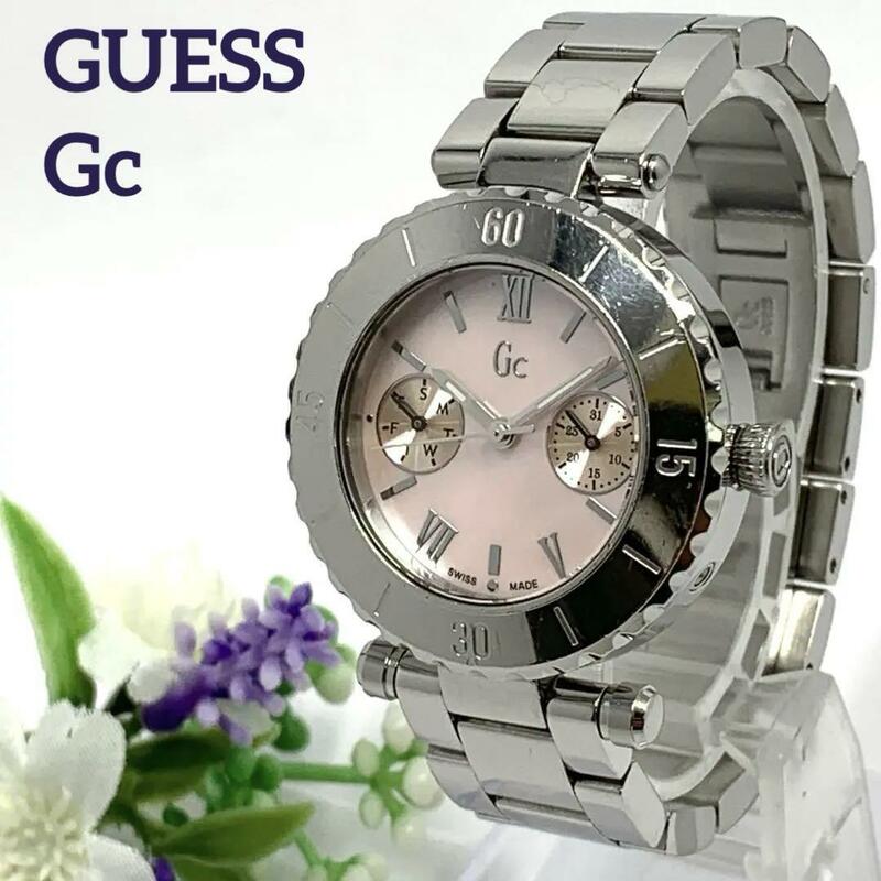 365 GUESS ゲス SWISS レディース 腕時計 カレンダー デイデイト クオーツ式 新品電池交換済 人気 希少