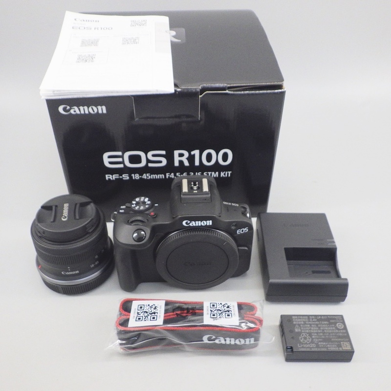1円〜 Canon キヤノン Canon EOS R100 RF-S 18-45mm F4.5-6.3 IS STM KIT ※動作確認済み 現状品 箱付き カメラ 101-2682897【O商品】