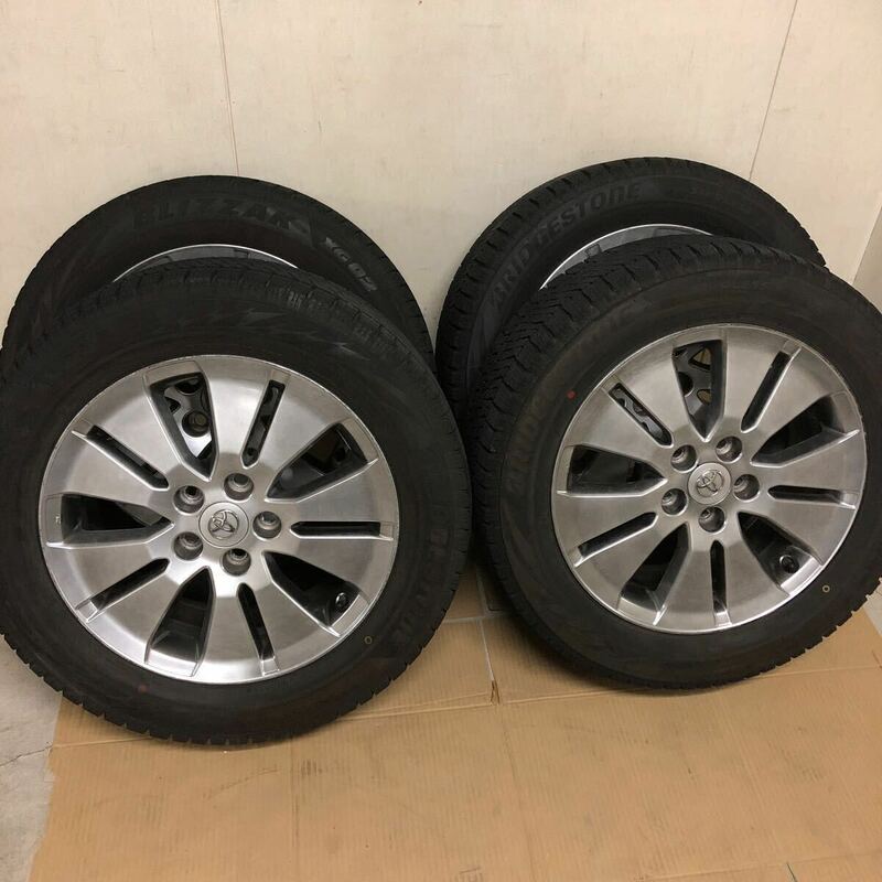 ブリヂストンBRIDGESTONEブリザックBLIZZAK GX02 225/55R17×4本 中古品 アルファードMNH10Wにて使用スタッドレスタイヤ純正ホイール付き