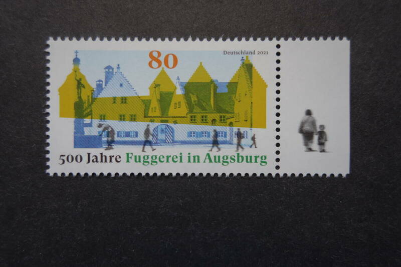 外国切手：ドイツ切手 「アウクスブルクのフッガーライ500年」1種完 未使用