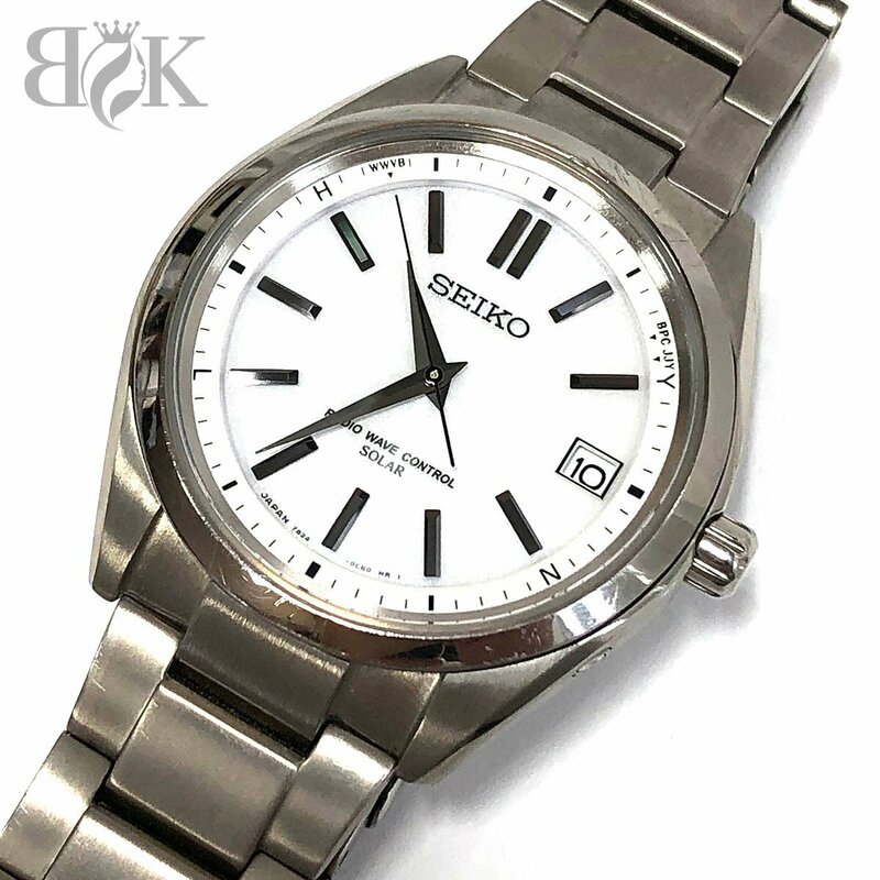 セイコー 7B24-0BHO BRIGHTZ ブライツ ソーラー腕時計 アナログ ホワイト文字盤 SEIKO ＋