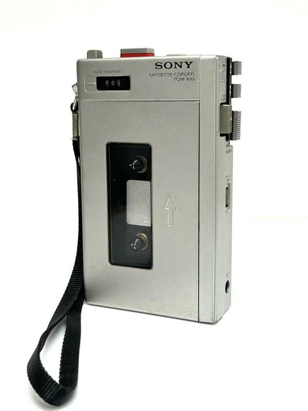 1229-1333 ☆ PRESSMAN ☆ SONY CASSETTETAPE-CORDER TCM-100 ポータブル テープレコーダー 1978年製 日本製 ジャンク品 部品取り