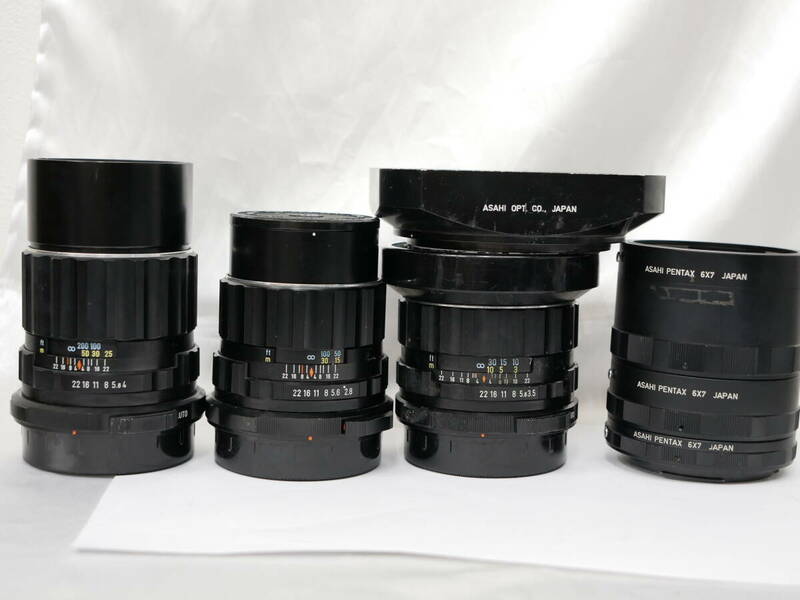 #3042-1 Pentax takumar 6x7 150mm F2.8 55mm F3.5 200mm F4 バケペン 中判フィルムカメラ用レンズ