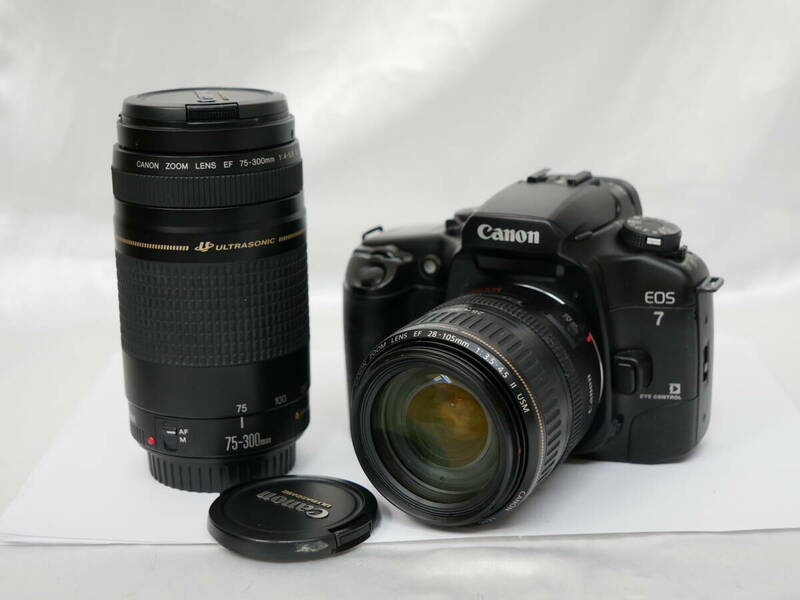 #3168 Canon EOS7 28-105mm 75-300mm II キャノン イオス 一眼レフフィルムカメラ