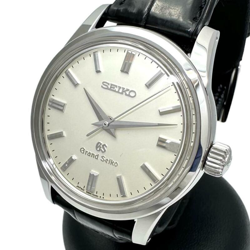 SEIKO/セイコー グランドセイコー SBGW001/9S54-0030 腕時計 ステンレススチール 手巻き オフホワイト文字盤/黒革 メンズ