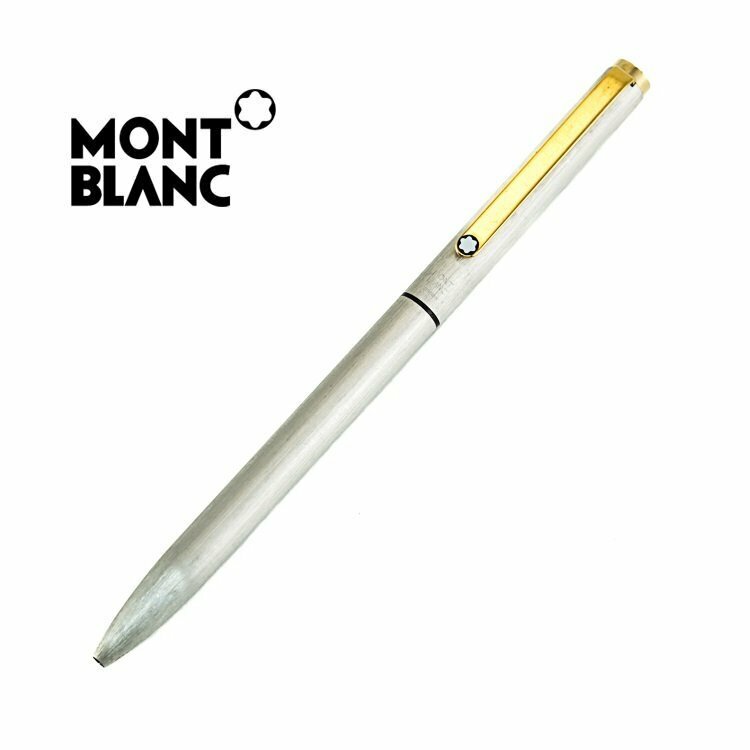 【1円】モンブラン Montblanc 2色 ボールペン ノブレス S スリムライン シルバー ゴールド ホワイトスター 回転式 ツイスト式 合金