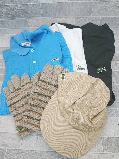 ◇ 《 LACOSTE ラコステ まとめ売り5点セット サイズM＆XXL ジャケット ポロシャツ キャップ 手袋 メンズ 》 P