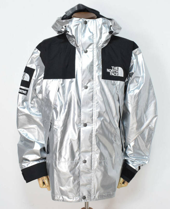 未使用品 18ss supreme THE NORTH FACE Metallic Mountain Park シュプリーム ノースフェイス メタリック マウンテンパーカー silver M