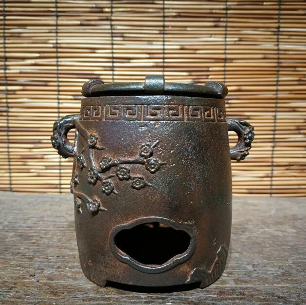 旧鉄器/鋳鉄ストーブ*お茶を沸かす*お湯を沸かす*バーベキューストーブ*炭ストーブ*高さ約13 cm