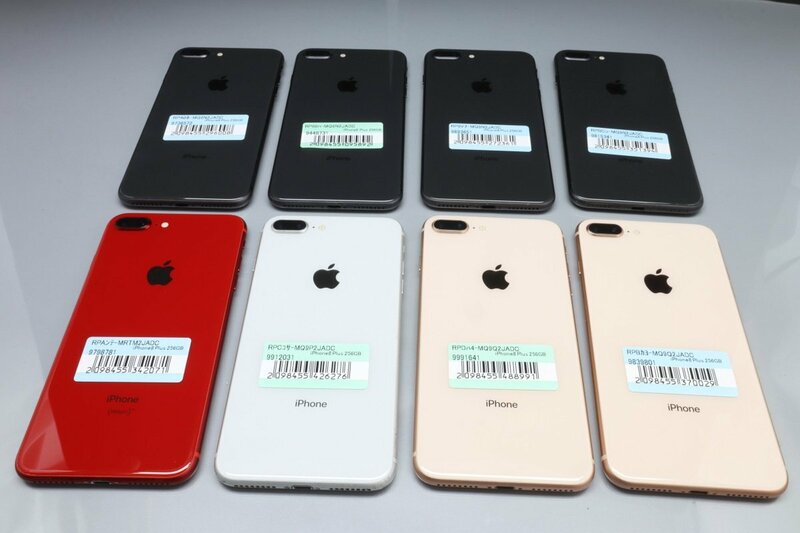 Apple iPhone8 Plus 256GB 合計8台セット A1898 ■ドコモ★Joshin(ジャンク)6008【1円開始・送料無料】
