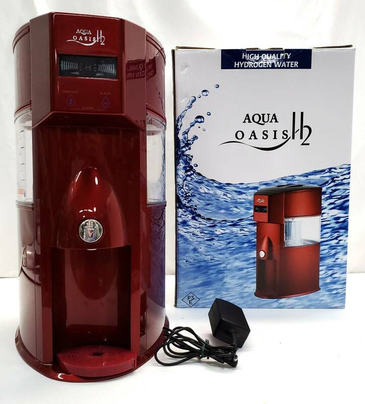 §　B27196　アクアオアシスH2 ワインレッド 家庭用水素水サーバー 浄水器付き高濃度水素水サーバー AQUA OASIS H2 箱あり