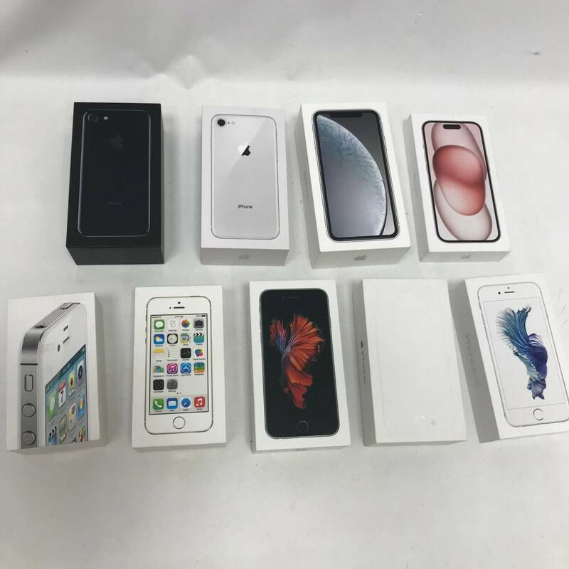 ‡0322 iPhone 空箱 まとめ 4Sx1 5Sx1 6x1 6Sx2 7x1 8x1 XRx1 15x1 コレクション アイフォン Apple