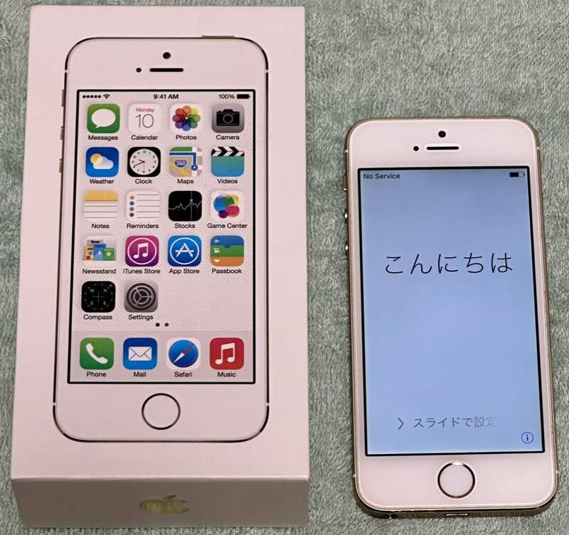 iPhone 5s Gold 16GB アイフォン 5S ゴールド 金色 iPhone本体 箱付き iPhoneの箱はかなりキレイだと思うused SIMロック解除は出来ない機種