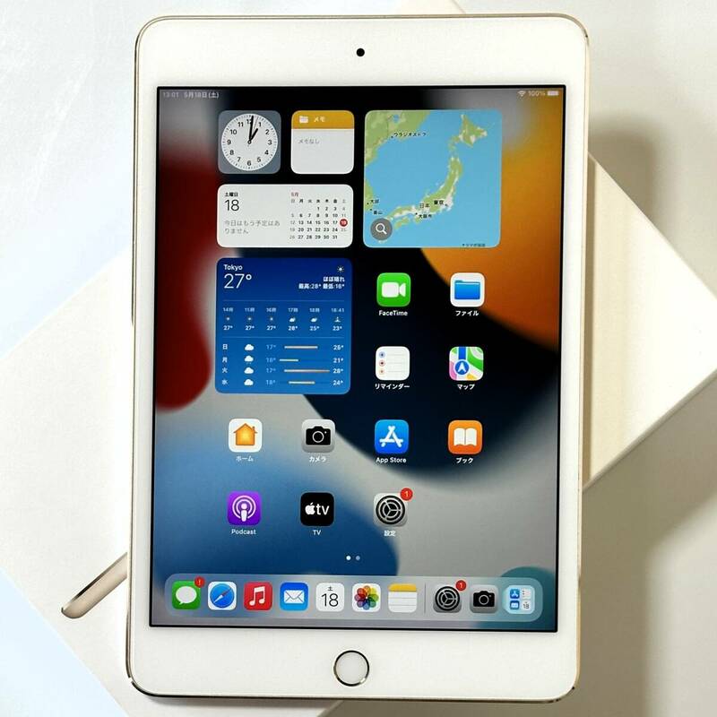 Apple iPad mini 4 ゴールド 64GB MK9J2J/A Wi-Fiモデル iOS15.8.2 アクティベーションロック解除済