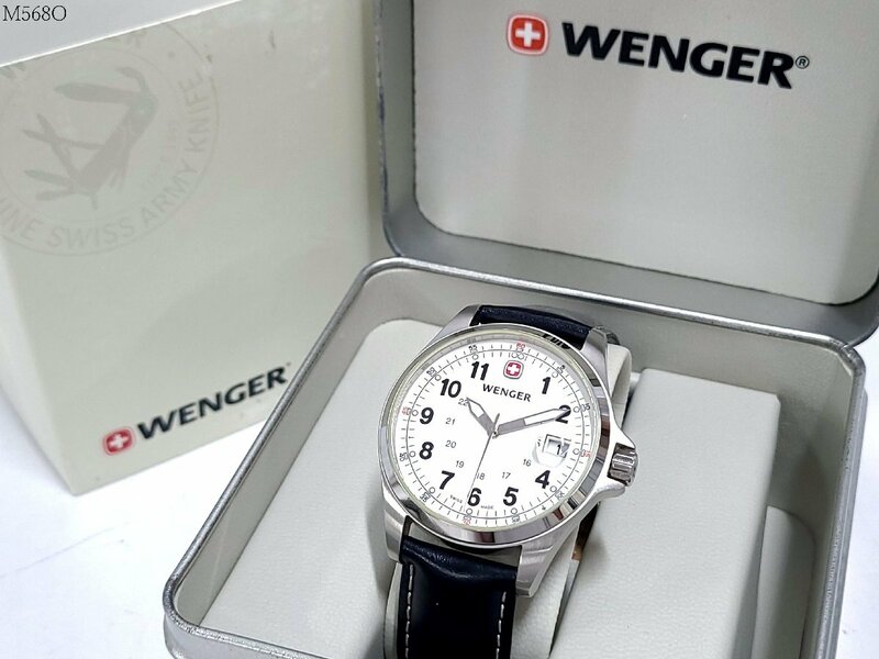 WENGER ウェンガー 7270X クォーツ 3針 デイト メンズ 腕時計 ケース付き M568OA