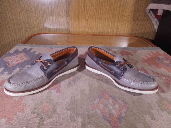 ★■SPERRY■トップサイダー■Gold Cup3トーン革デッキシューズ灰濃紺茶US7.5M■25.5cm