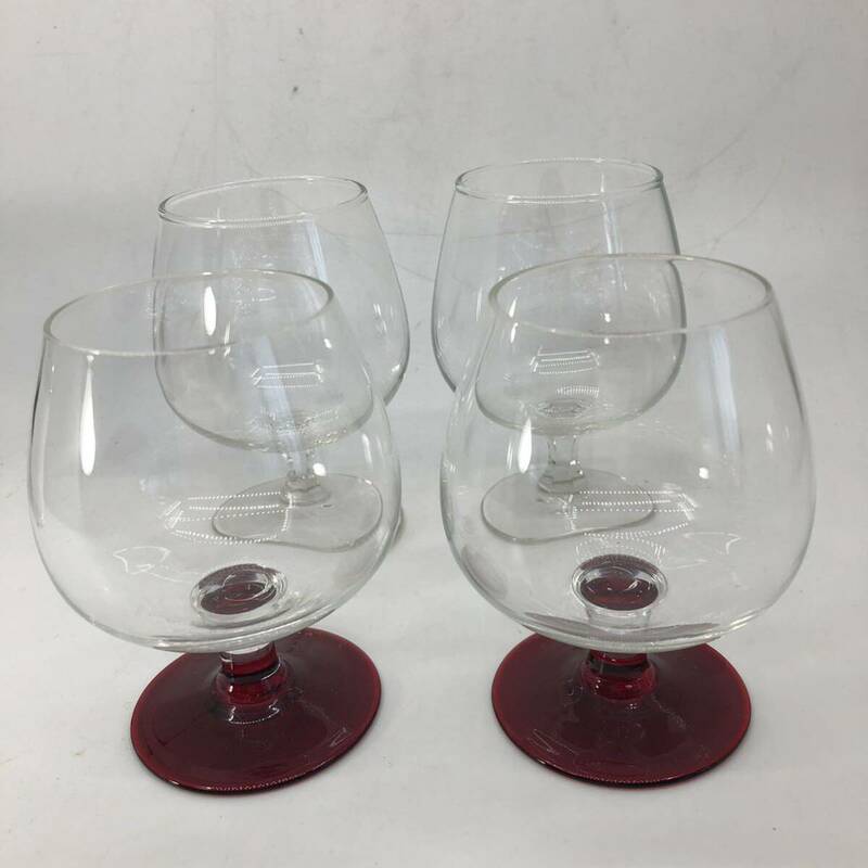 レトロ ガラス ワイングラス ワインカップ ２種　４客