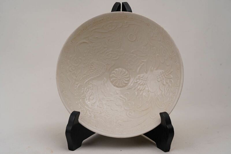 【萬古】中国古玩 古美術 宋時代 定窯 白磁 茶碗骨董品 美術品 時代物 古玩 藏出