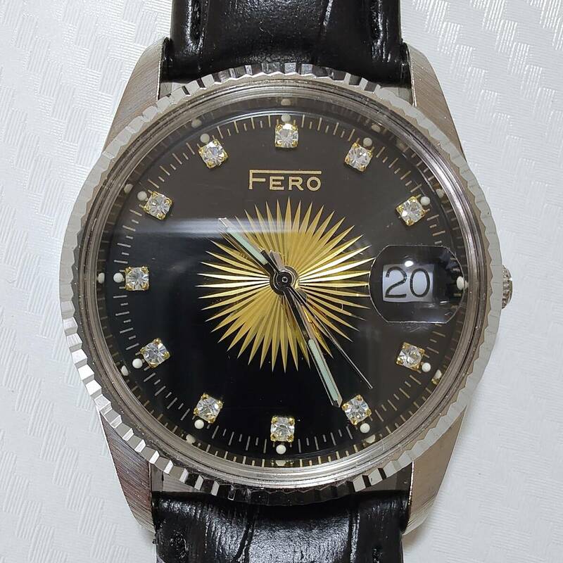 ◆FERO　クオーツ腕時計　男性用　黒色文字盤
