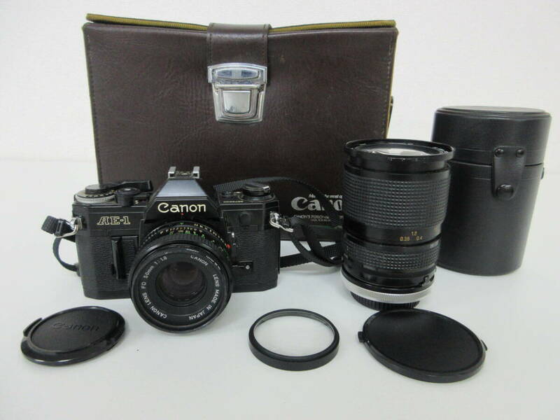 中古 カメラ CANON キャノン AE-1 ブラックボディ / レンズ CANON LENS FD 50mm 1:1.8 / TAMRON SP 28-80 ※動作未確認 ／ I