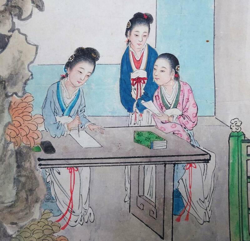 中国絵画 美人画 掛軸 美人絵 中国美人 中国美女 中国美術 掛け軸