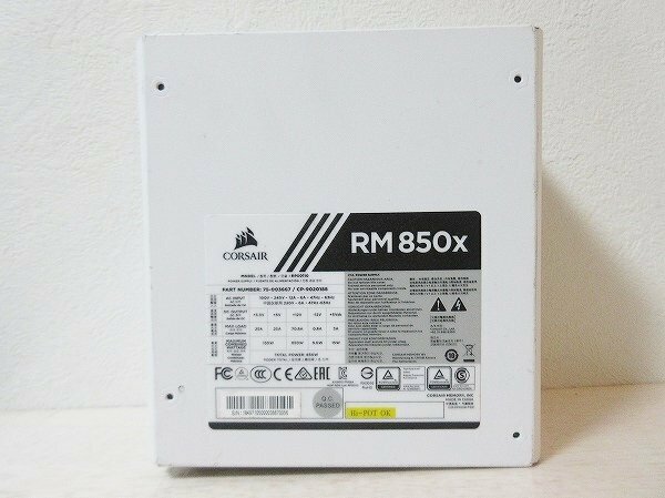 CORSAIR　電源ユニット　RM850X White/ad-K-37-4928-.25/80PLUS GOLD/コンパクト/RM850X/ATX電源ユニット/PCパーツ/コルセア/パソコン