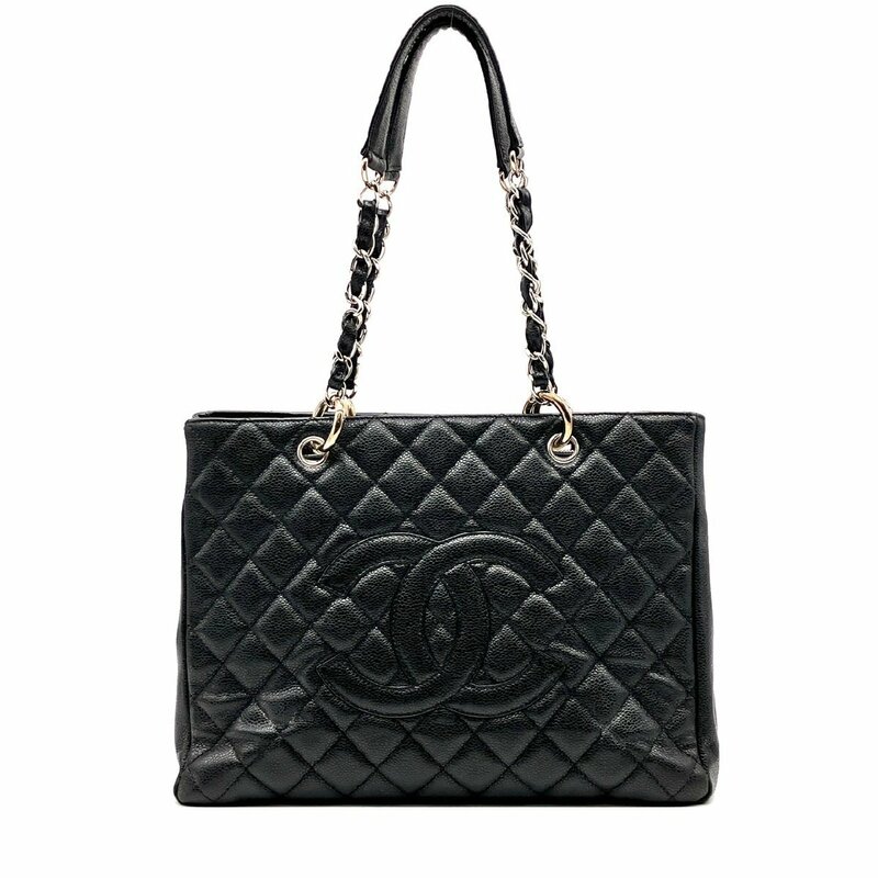 シャネル CHANEL キャビアスキン チェーンショルダーバッグ GST グランドショッピングトート ブラック 黒 12番台 2008～2009年 6-5-138