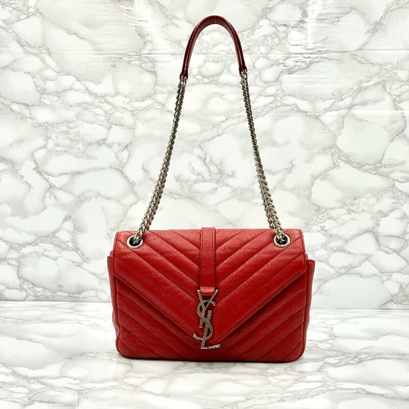 イヴ・サンローラン YVES SAINT LAURENT ルル ショルダーバッグ レッド 赤 斜めかけ 鞄 カバン メンズ レディース YSL 5-8-521