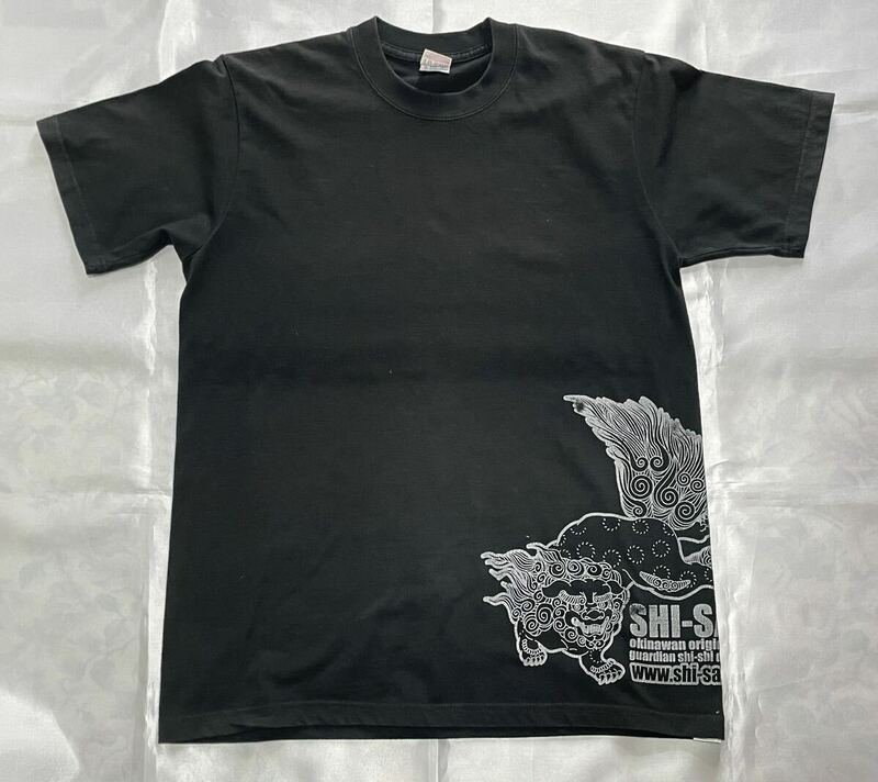 TG-ERA・シーザー柄・半袖黒Tシャツ・メンズLサイズ・和柄・プリント　半袖 Tシャツ 黒　シーザー