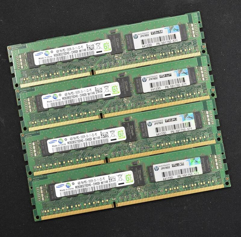 16GB (4GB 4枚組) DDR3 PC3-10600R DDR3-1333 REG 1Rx4 240pin ECC Registered Samsung サーバー MacPro向け (管:SA5833 x2s　