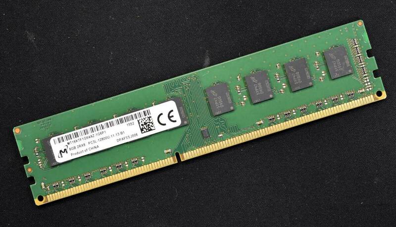 (送料無料) 8GB PC3L-12800 PC3L-12800U DDR3L-1600 240pin non-ECC Unbuffered DIMM 2Rx8 Micron純正品 1.35V 1.5V (管:SA5808