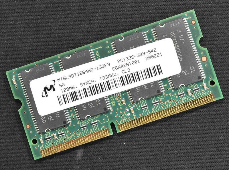 128MB SDRAM PC133 144pin SDRAM S.O.DIMM メモリモジュール MT Micron (管:SB0226 x2s