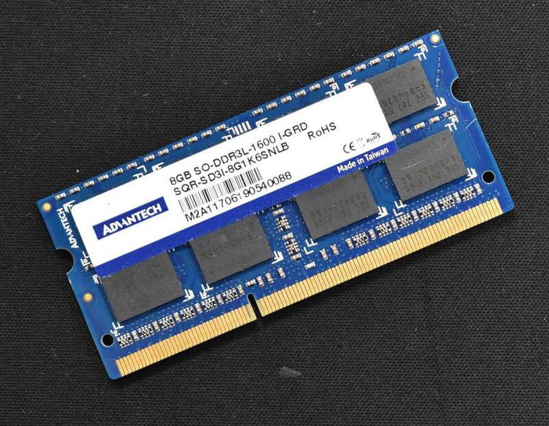 8GB (8GB 1枚) PC3L-12800S DDR3-1600 S.O.DIMM 204pin 2Rx8 1.35V/1.5V 低電圧対応 ADVANTECH 8G (管:SB0263