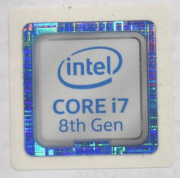 intel Core i7 (第8世代) エンブレム シール (CPU付属の純正品/未使用品) ＃偽物では有りませんのでご安心願います。(管:EB04 x2s　