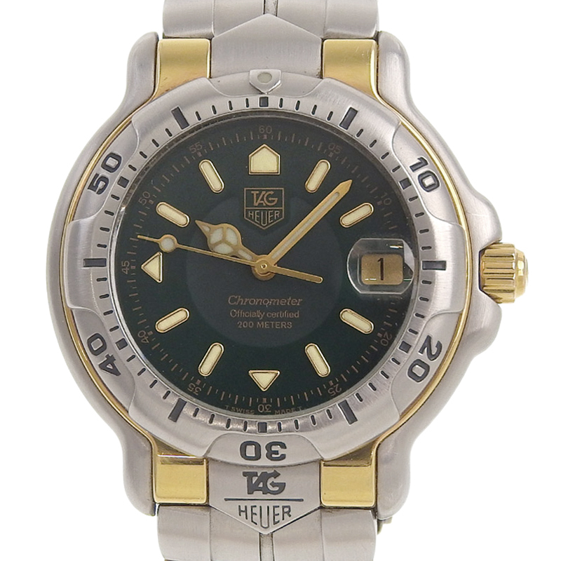 タグホイヤー TAG HEUER 6000シリーズ メンズ 自動巻き 腕時計 SS/K18 グリーン文字盤 WH5153-K1 中古 新入荷 OW0423