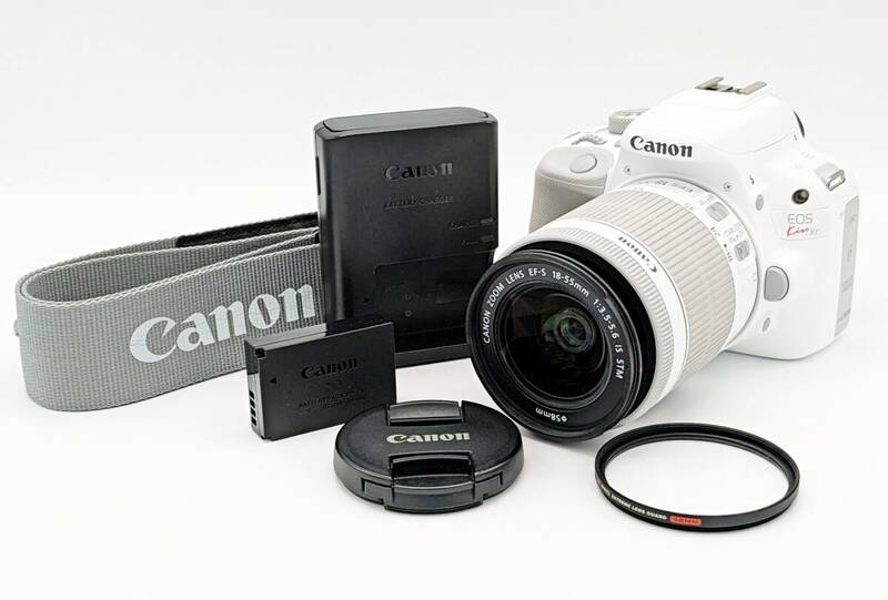 【極上 美品】ショット数 6,000以下★キャノン Canon EOS Kiss X7 ホワイト★EF-S 18-55mm F3.5-5.6 IS STM ホワイト★動作確認済み