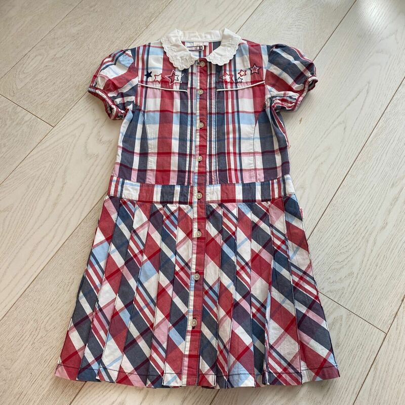 ワンピース キッズ 半袖ワンピース 女の子 チェックワンピース サイズ140 OSH KOSH クリーニング済み