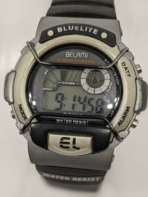 BELAMI BLUELITE デジタル腕時計 黒 傷あり 中古動作品