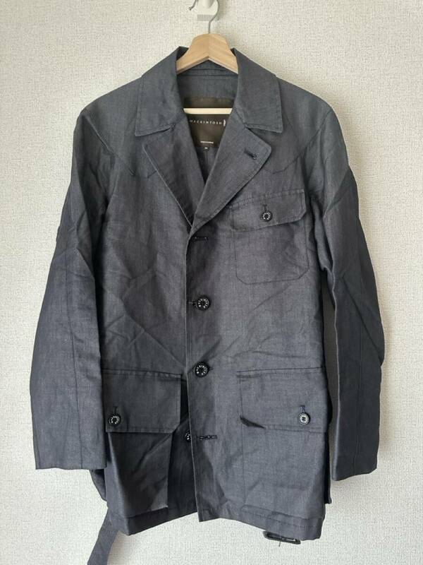 【美品・希少】Mackintosh spring half coat コットンリネンデニム NAVY size:38