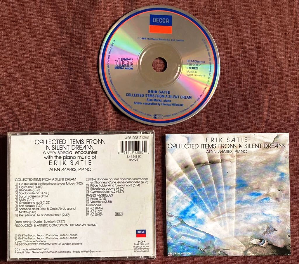 エリック・サティ/ERIK SATIE/アラン・マークス/コレクテッド・アイテム・フロム・ア・サイレント・ドリーム/サティ・ピアノ・ミュージック