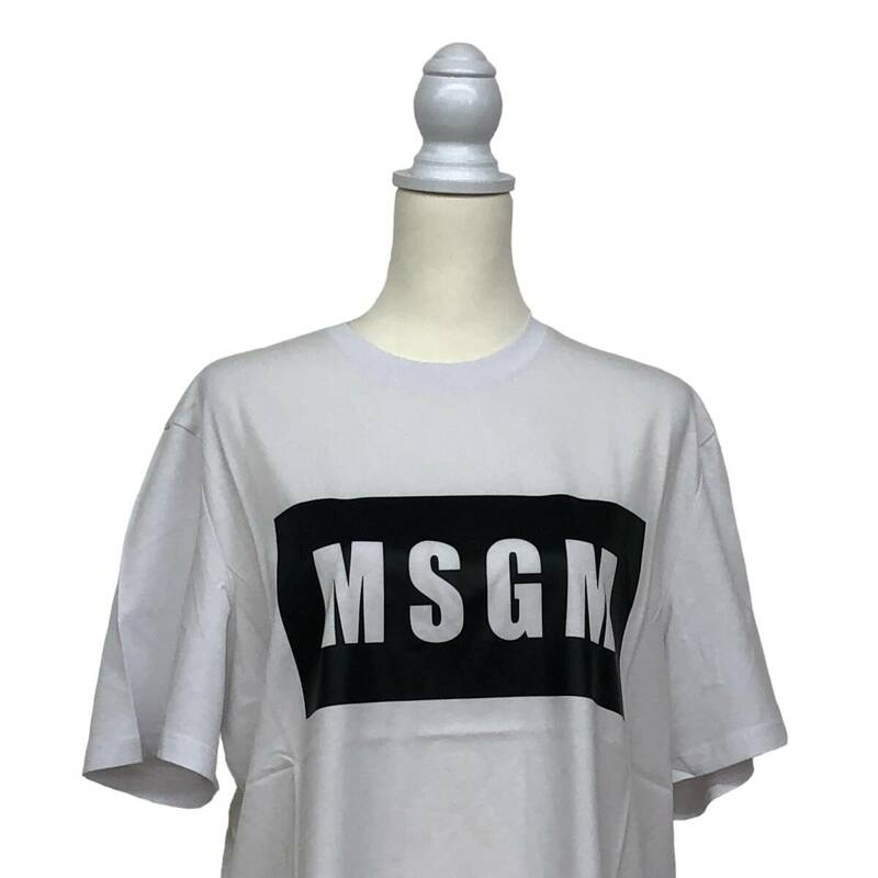 483MSGM エムエスジイエム トップス ボックスロゴ Tシャツ 半袖 2640MM67 レディース メンズ ユニセックス ホワイト M
