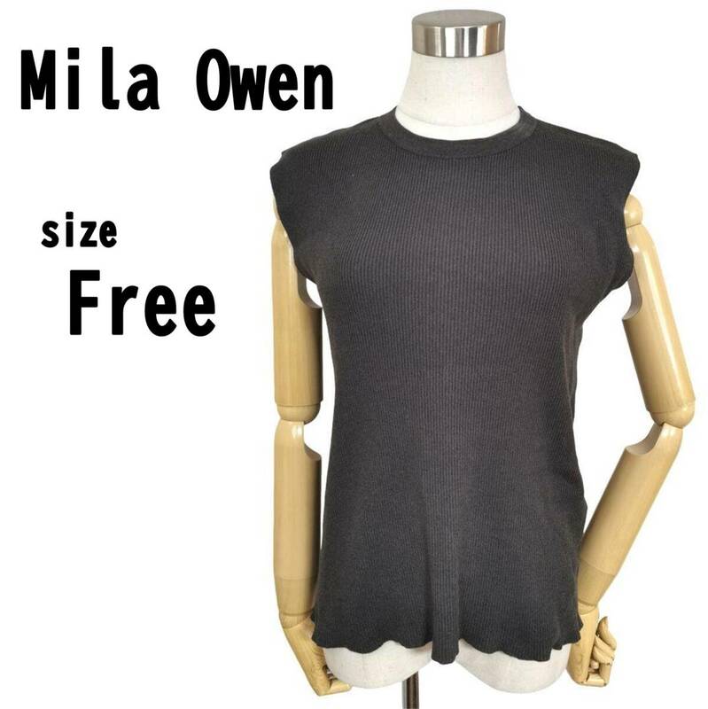 【F】Mila Owen ミラ オーウェン トップス 薄手ニット ノースリーブ